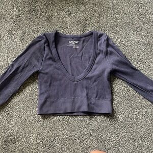 Garage cropped v-neck long sleeve
